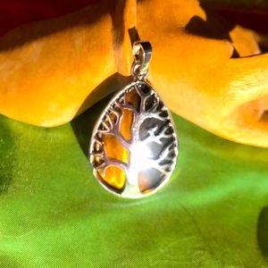 Tigers 🐅 eye Tree of Life Sterling Silver Pendent